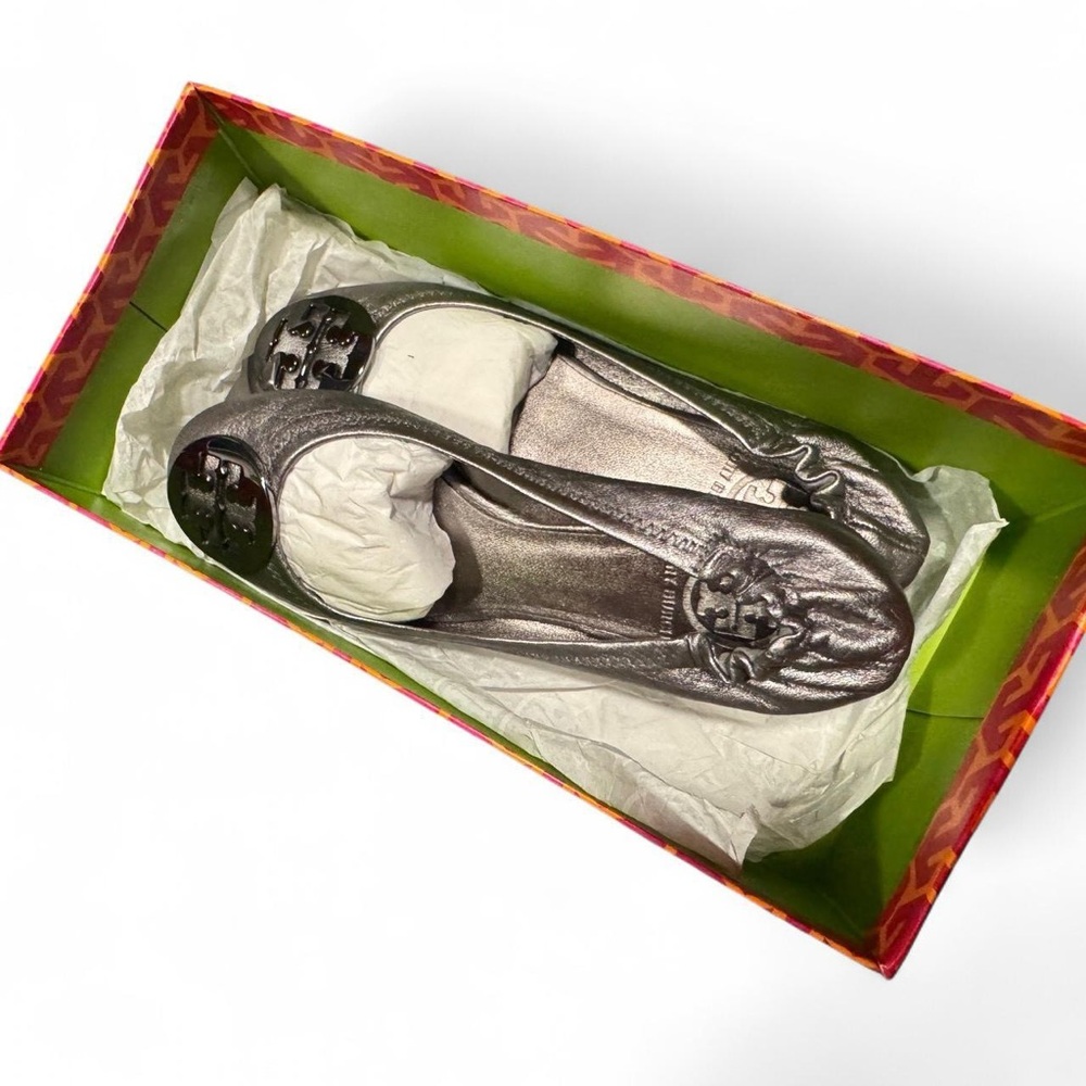 Tory Burch Silver Ballet Flats